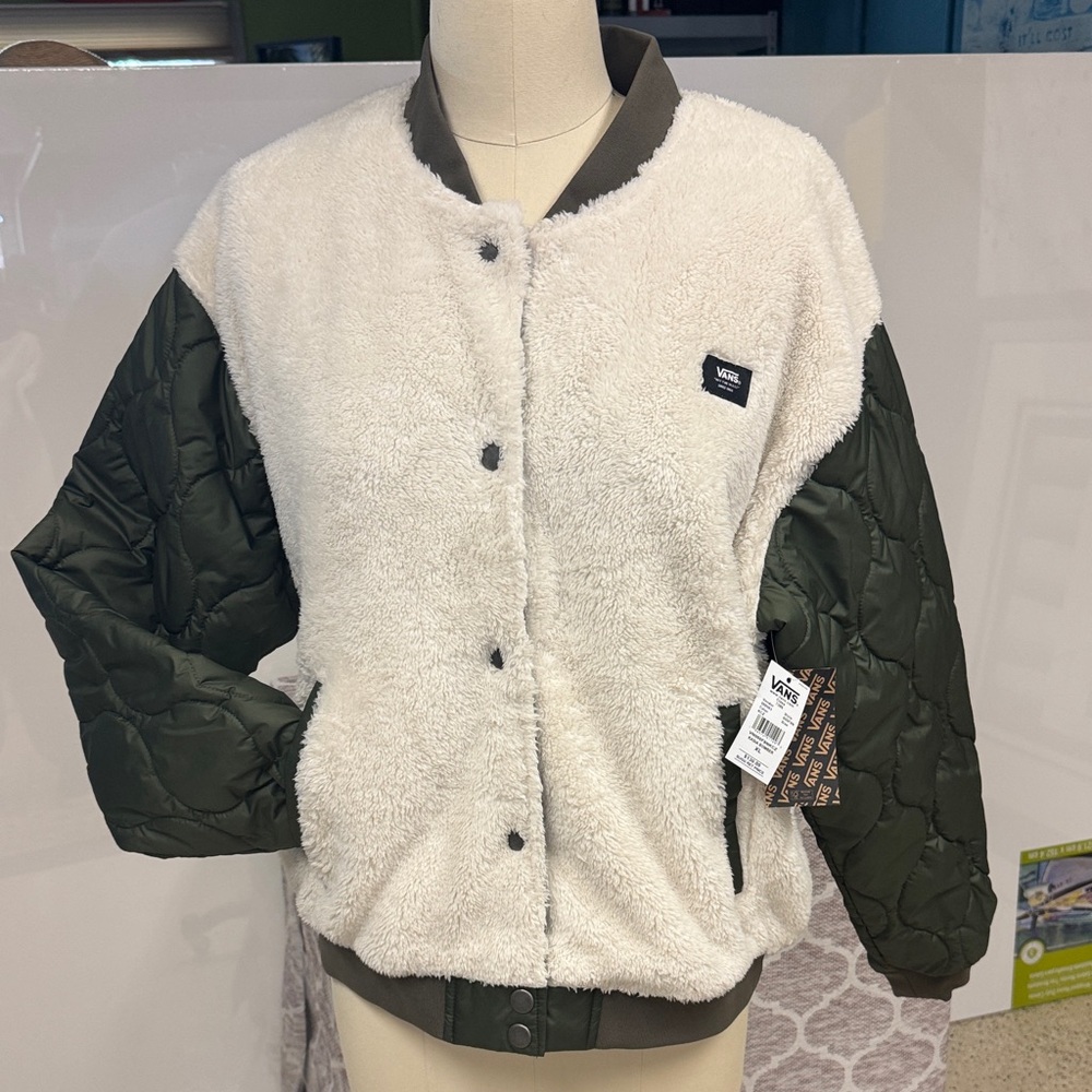 NWT Women's Vans Fur Fleece Bomber Jacket